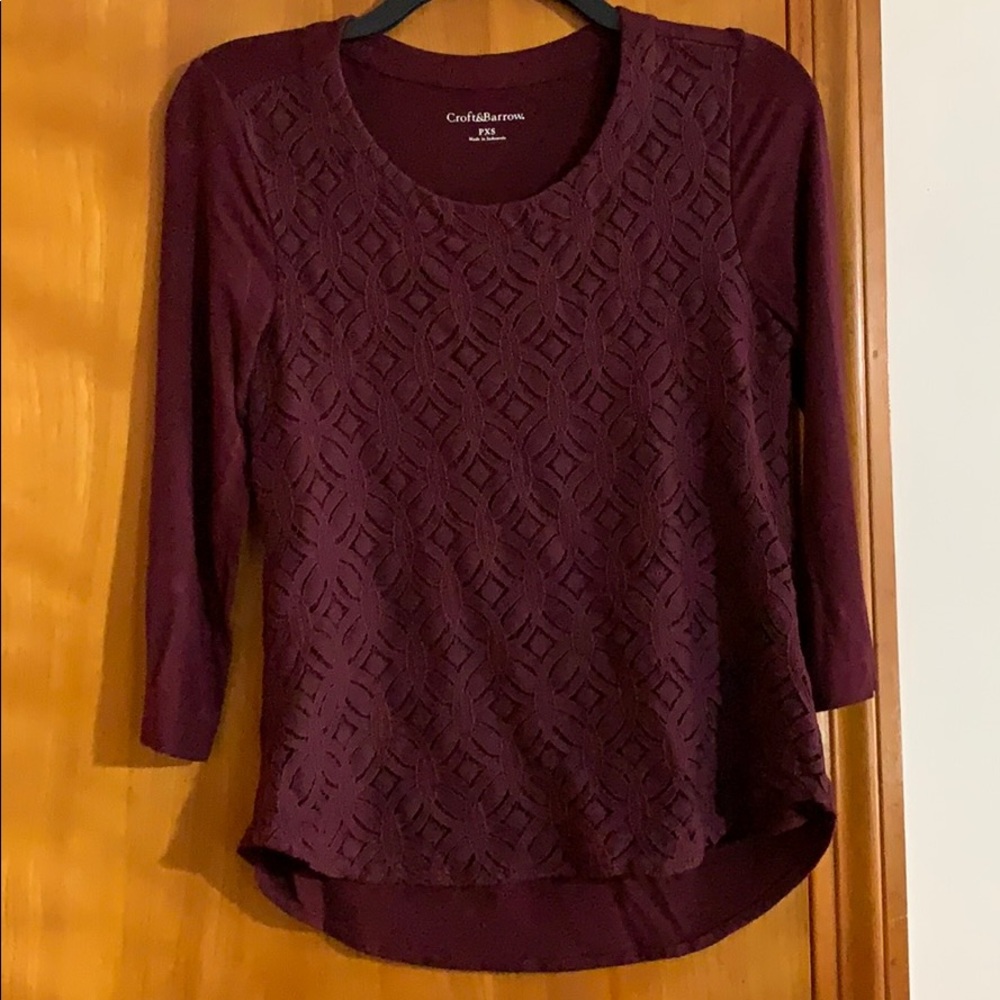 Maroon top
